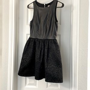 Faux Leather and Lace Cocktail Dress